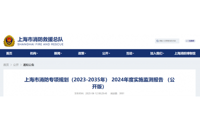 上海市消防专项规划（2023-2035年） 2024年度实施监测报告 （公开版）